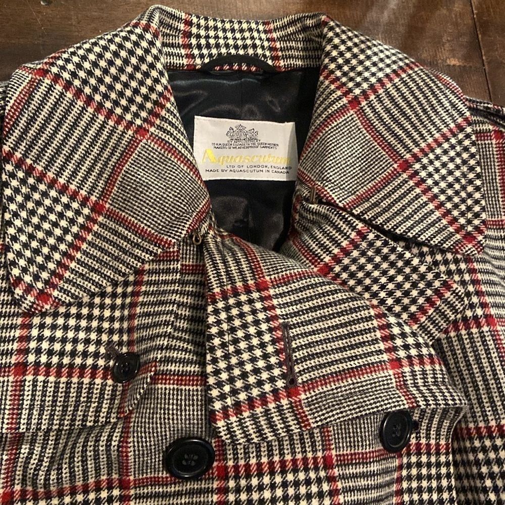 Aquascrutum Vintage Plaid Trench Coat with Belt - Picture 8 of 16